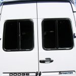 Rear window of Sprinter Van