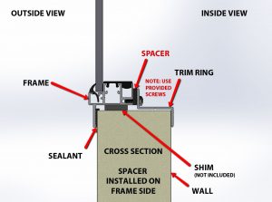 Installation When Spacer is Required on the Frame Side