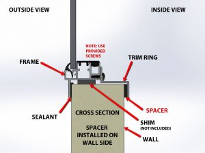 Installation When Spacer is Required on the Wall Side